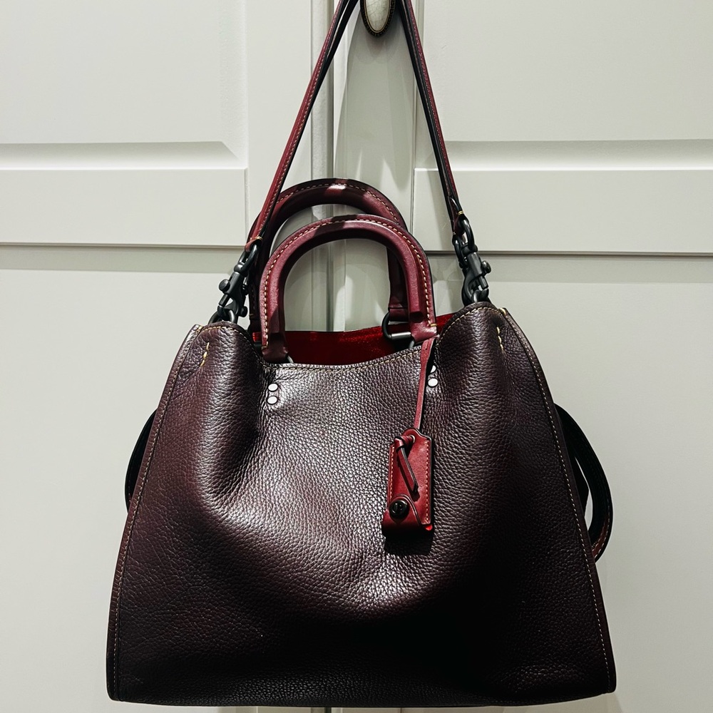 Coach Rogue In Colorblock woman bag, oxblood color,